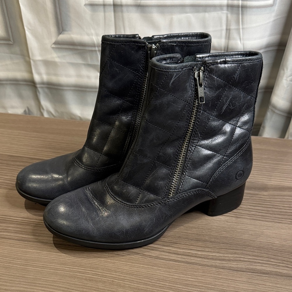Born Black Quilted Ankle Boots